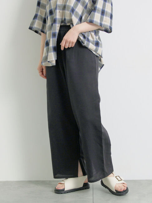 SM2「[接触冷感]裾スリットテーパードパンツ」|その他|ブラック