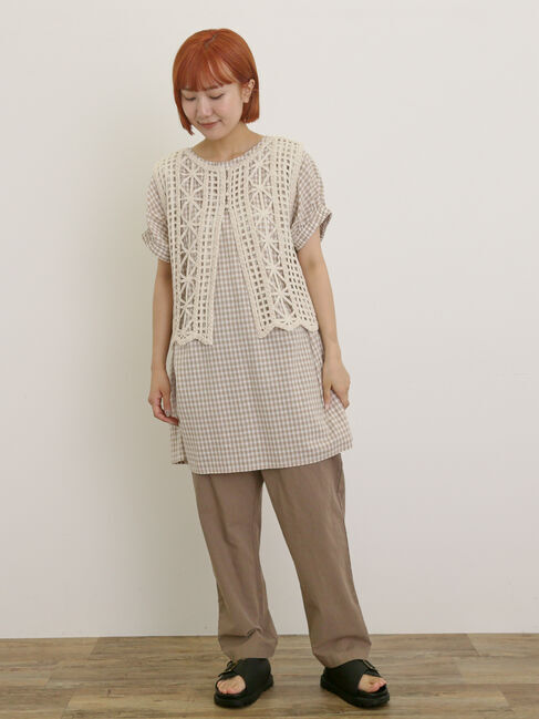 Samansa Mos2「袖口ギャザー前後2WAYチュニック」|シャツ・ブラウス|