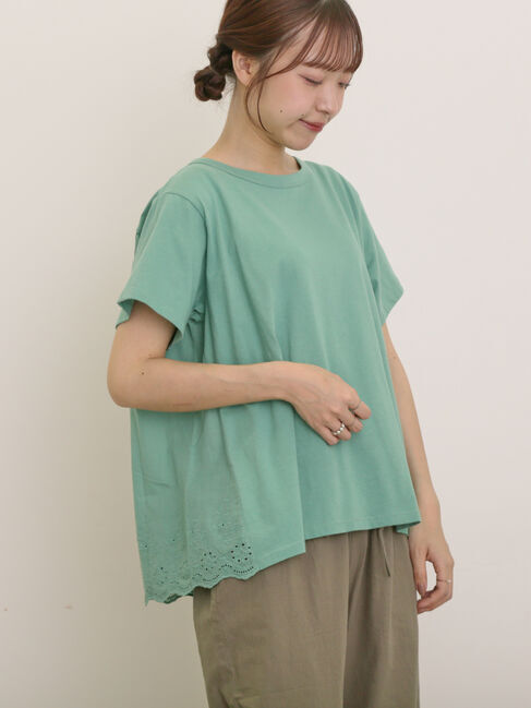 Samansa Mos2「[接触冷感]バックスカラップレースカットソー」|Tシャツ・カットソー|