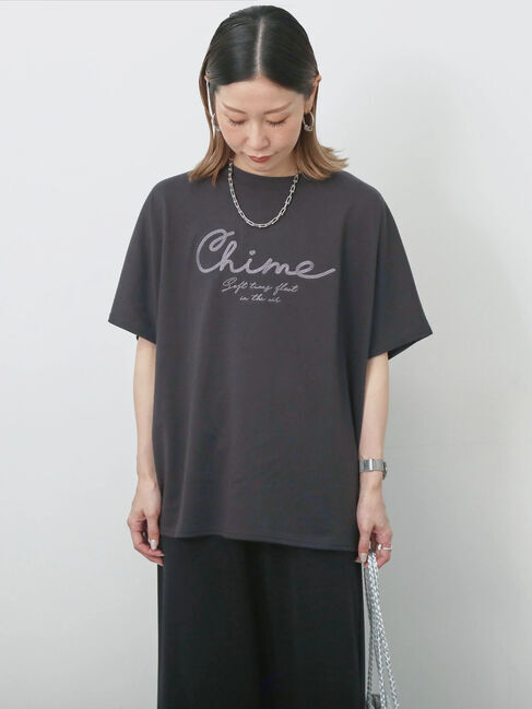 Samansa Mos2 blue「【接触冷感】ドルマンギャザー刺繍Tシャツ」|Tシャツ・カットソー|