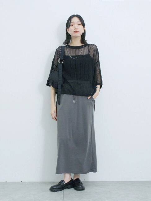 Samansa Mos2 blue「メッシュプルオーバー」|ニット・セーター|