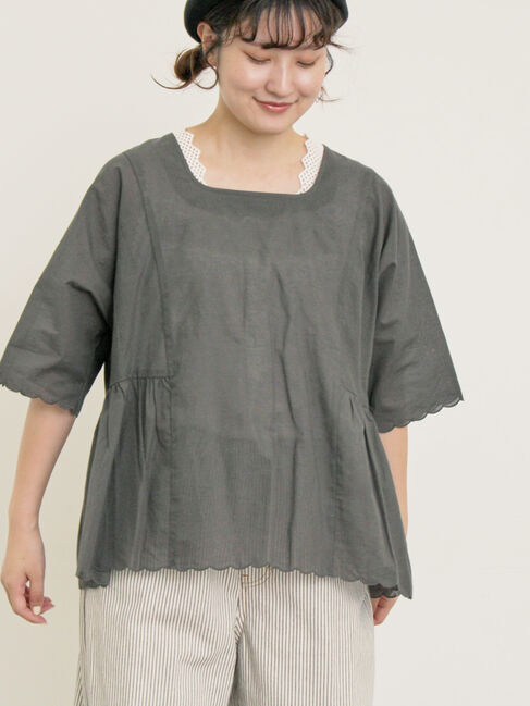 Samansa Mos2「◎裾スカラップブラウス」|シャツ・ブラウス|