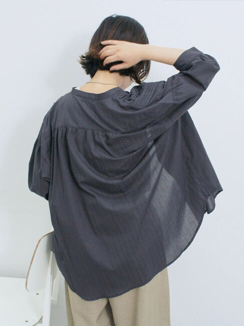 Samansa Mos2 blue「ピンタックブラウス」|シャツ・ブラウス|