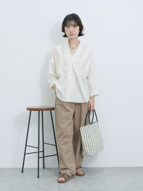 Samansa Mos2 blue「ピンタックブラウス」|シャツ・ブラウス|