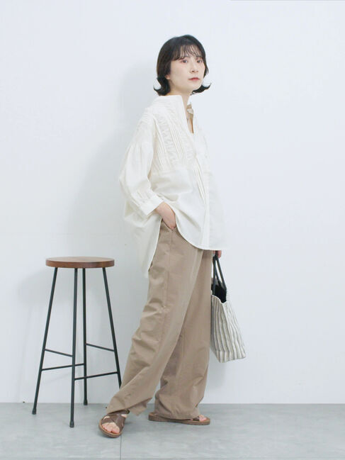 Samansa Mos2 blue「ピンタックブラウス」|シャツ・ブラウス|