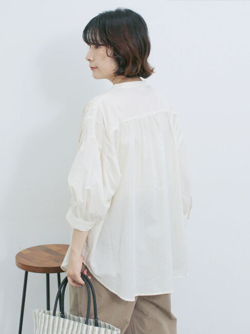 Samansa Mos2 blue「ピンタックブラウス」|シャツ・ブラウス|