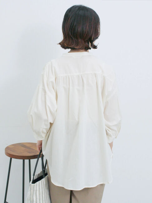 Samansa Mos2 blue「ピンタックブラウス」|シャツ・ブラウス|