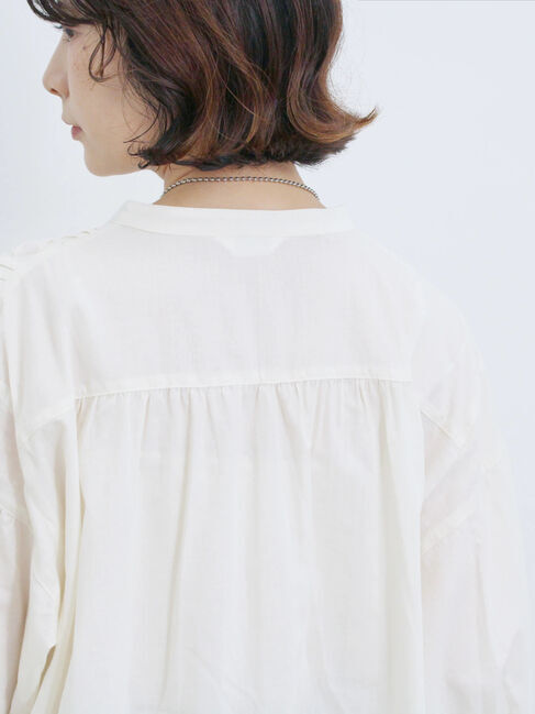 Samansa Mos2 blue「ピンタックブラウス」|シャツ・ブラウス|