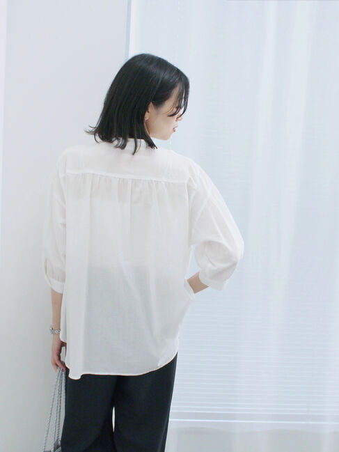 Samansa Mos2 blue「ピンタックブラウス」|シャツ・ブラウス|