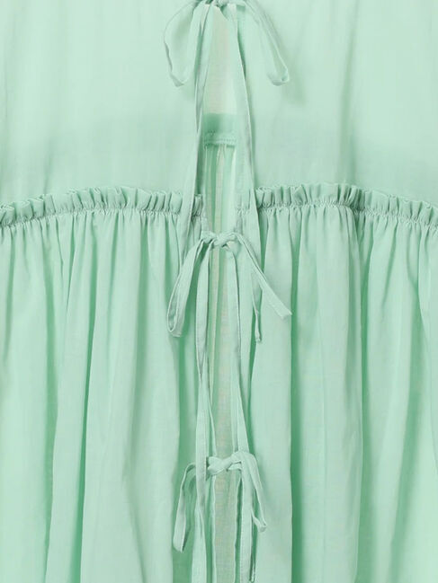 Samansa Mos2 blue「ボイルギャザーチュニック」|シャツ・ブラウス|