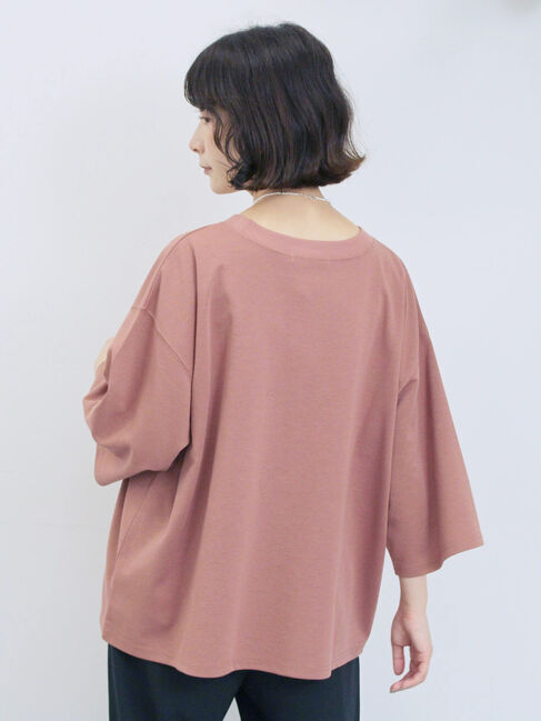 Samansa Mos2 blue「ポンチロゴ刺繍プルオーバー」|Tシャツ・カットソー|