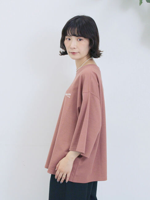 Samansa Mos2 blue「ポンチロゴ刺繍プルオーバー」|Tシャツ・カットソー|