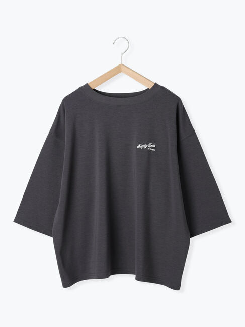 Samansa Mos2 blue「ポンチロゴ刺繍プルオーバー」|Tシャツ・カットソー|