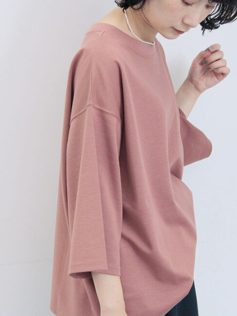 Samansa Mos2 blue「ポンチロゴ刺繍プルオーバー」|Tシャツ・カットソー|