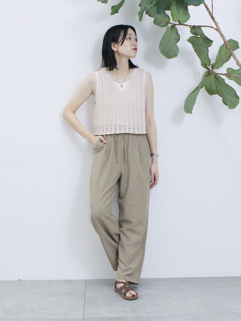 Samansa Mos2 blue「テープヤーン透かしニットベスト」|ニット・セーター|