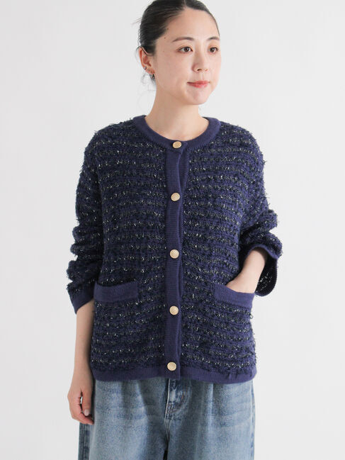 sm2rhythm「ツイード風ニットカーディガン」|カーディガン|