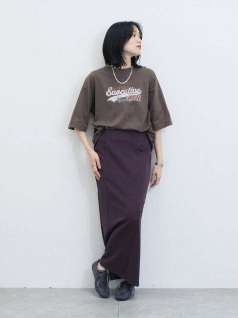 Samansa Mos2 blue「ヴィンテージ風プリントTシャツ」|Tシャツ・カットソー|