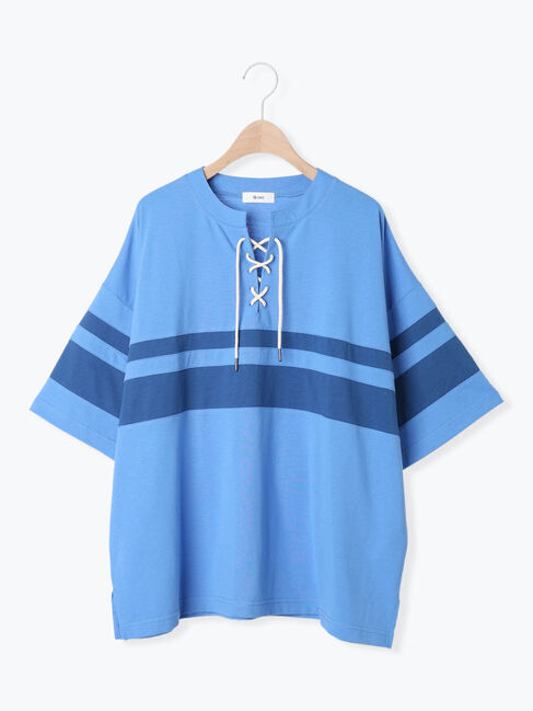 SM2「[接触冷感]編み上げラインTシャツ」|Tシャツ・カットソー|