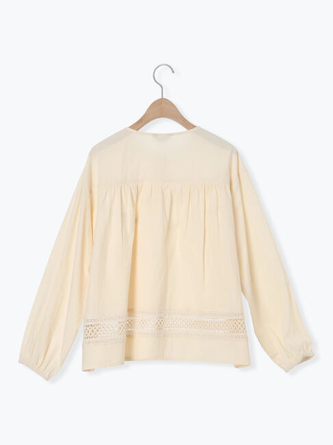 Samansa Mos2「V切替レース前開きブラウス」|シャツ・ブラウス|