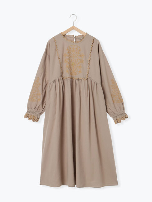 Samansa Mos2「【S/Mサイズ】配色刺繍ワンピース」|ワンピース|