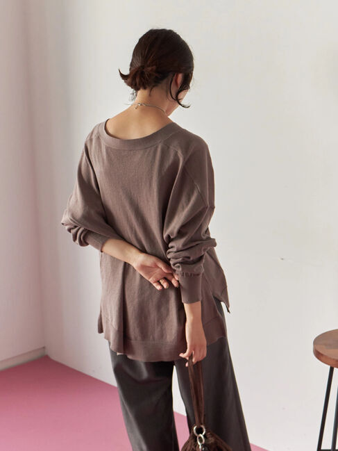 Samansa Mos2 blue「マルチスタイルVネックカーディガン」|カーディガン|