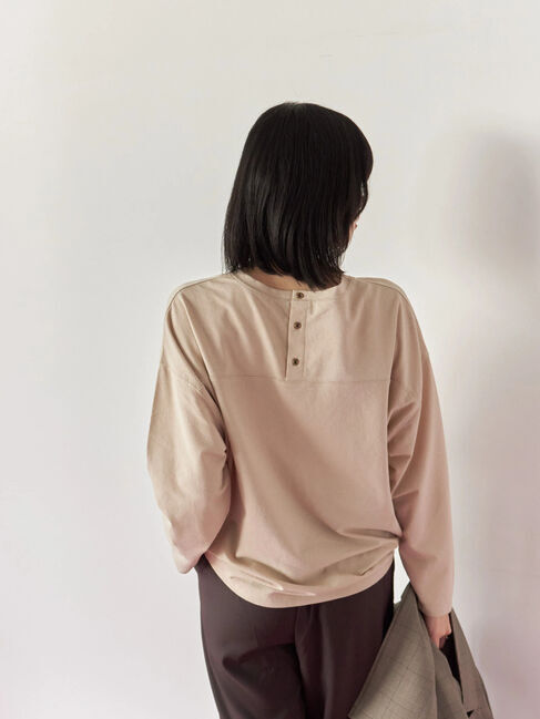 Samansa Mos2 blue「リネンタッチドルマンスリーブプルオーバー」|Tシャツ・カットソー|