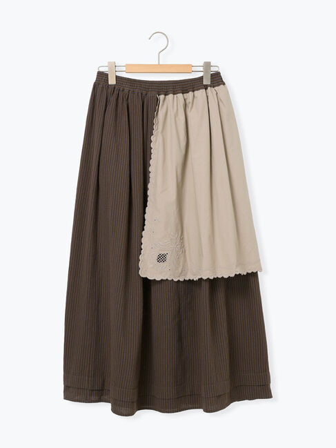 Samansa Mos2「刺繍クロス付きスカート」|スカート|ブルー