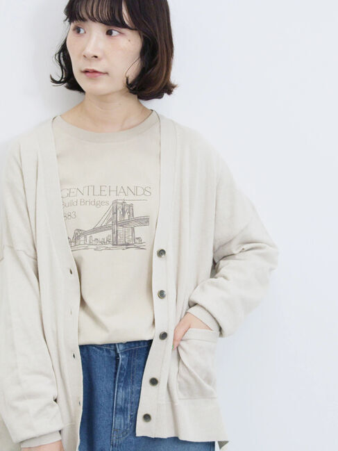 Samansa Mos2 blue「アソートプリントロンT」|Tシャツ・カットソー|