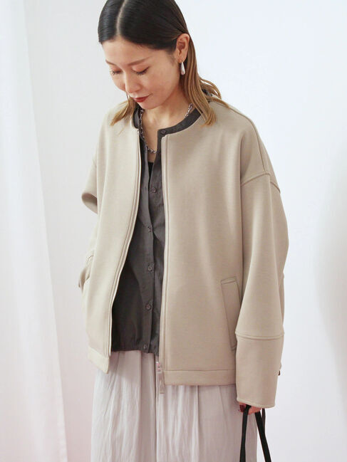 Samansa Mos2 blue「ダンボールクルーネックジャケット」|その他|