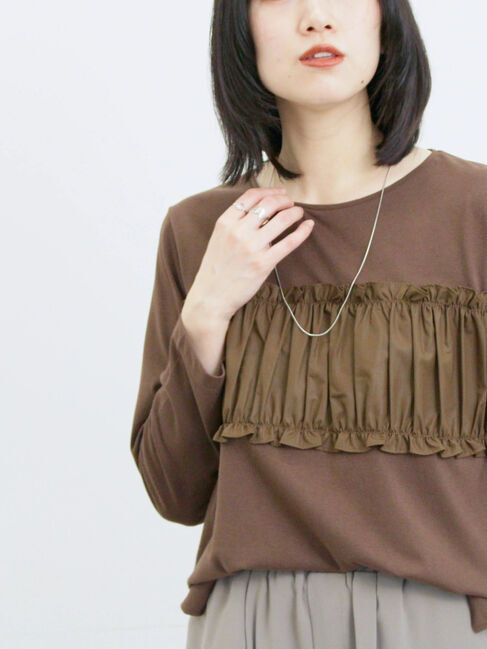 Samansa Mos2 blue「ビスチェドッキングカットソー」|Tシャツ・カットソー|