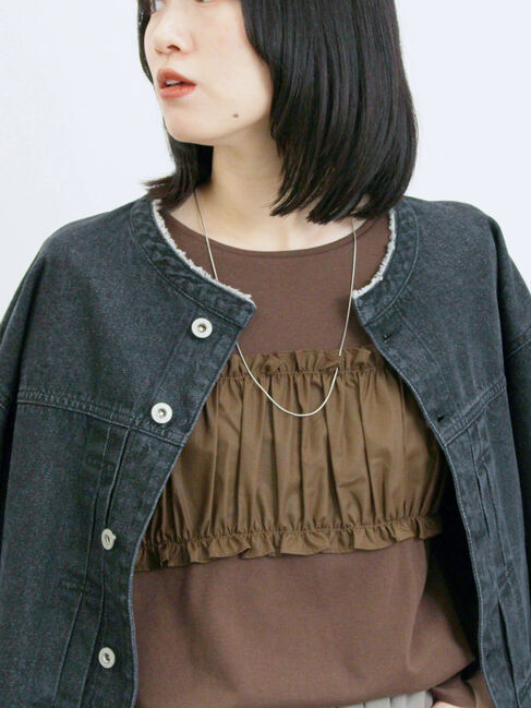 Samansa Mos2 blue「ビスチェドッキングカットソー」|Tシャツ・カットソー|