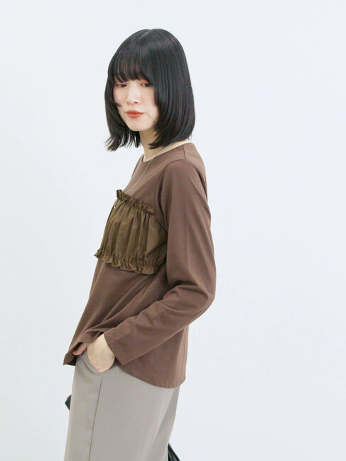 Samansa Mos2 blue「ビスチェドッキングカットソー」|Tシャツ・カットソー|