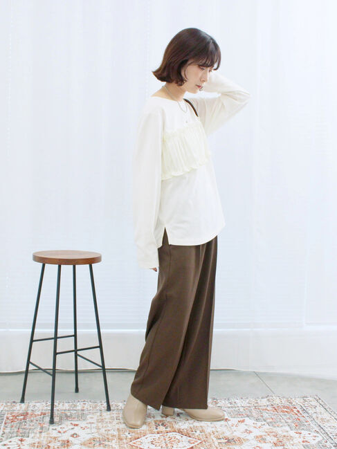 Samansa Mos2 blue「ビスチェドッキングカットソー」|Tシャツ・カットソー|