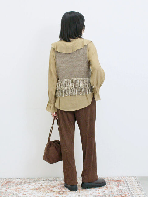 Samansa Mos2 blue「ウェーブカットパンツ」|その他|