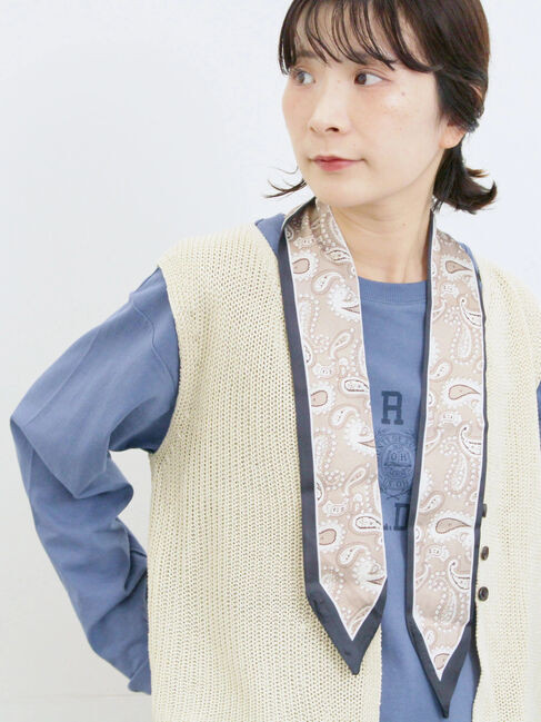 Samansa Mos2 blue「バンダナ付きニットベスト」|ニット・セーター|