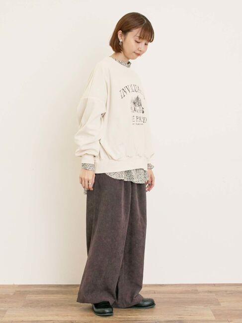 Samansa Mos2「プリントゆるスウェット」|Tシャツ・カットソー|