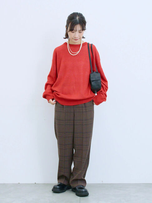 Samansa Mos2 blue「アソートロゴジャガードニットプルオーバー」|ニット・セーター|