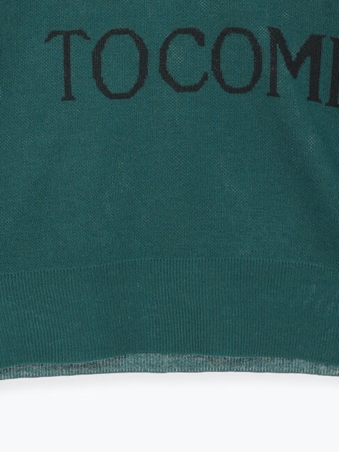 Samansa Mos2 blue「アソートロゴジャガードニットプルオーバー」|ニット・セーター|