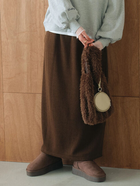 Samansa Mos2 blue「厚底ボアブーツ」|ショートブーツ|