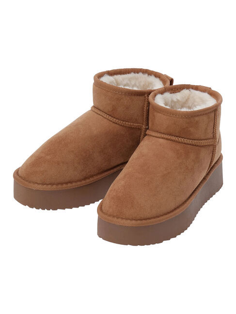 Samansa Mos2 blue「厚底ボアブーツ」|ショートブーツ|