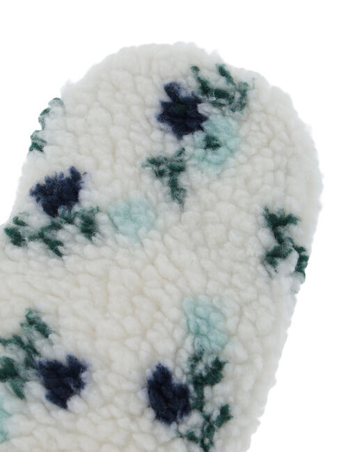 Samansa Mos2「ボア花柄ミトン」|手袋|