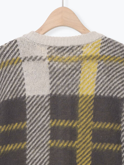 Samansa Mos2「シャギーチェック柄カーディガン」|カーディガン|