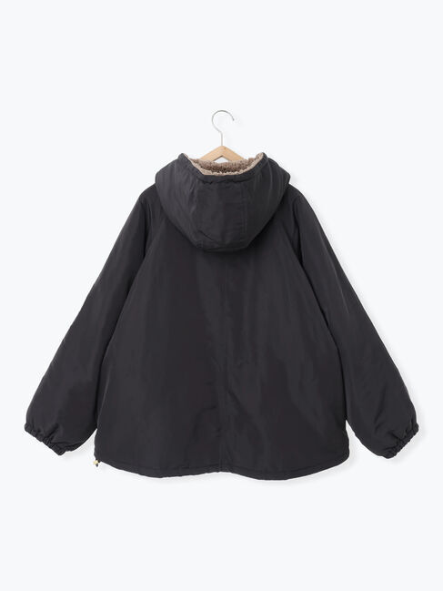 Samansa Mos2 blue「リバーシブルボアマウンテンパーカー」|ブルゾン・スタジャン|