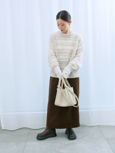 Samansa Mos2 blue「【帯電防止】袖口レースプルオーバー」|Tシャツ・カットソー|