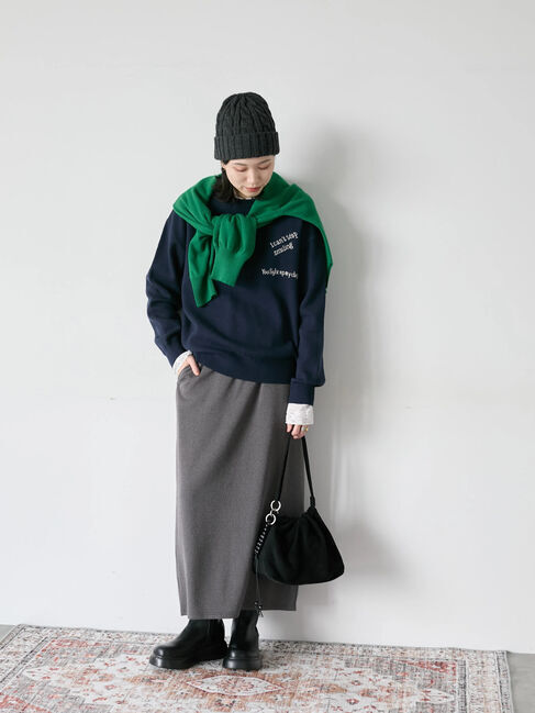 Samansa Mos2 blue「【帯電防止】袖口レースプルオーバー」|Tシャツ・カットソー|