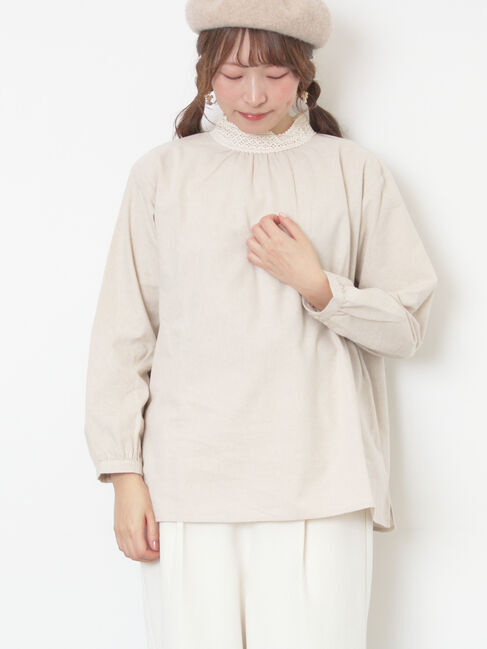 Samansa Mos2「【保温加工】襟レースブラウス」|シャツ・ブラウス|