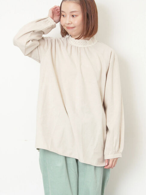 Samansa Mos2「【保温加工】襟レースブラウス」|シャツ・ブラウス|