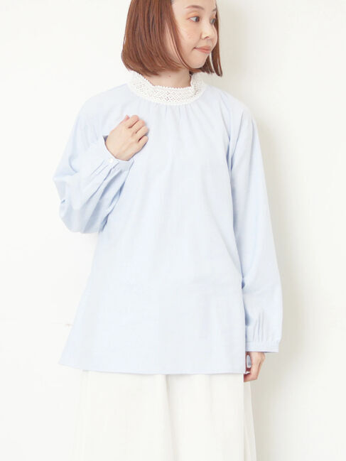 Samansa Mos2「【保温加工】襟レースブラウス」|シャツ・ブラウス|