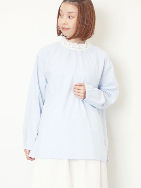 Samansa Mos2「【保温加工】襟レースブラウス」|シャツ・ブラウス|