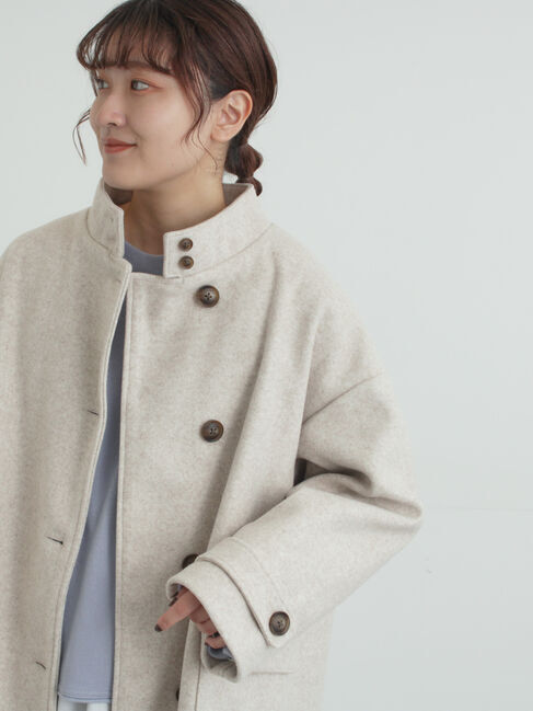Samansa Mos2「ウールライクスタンドネックコート」|その他|